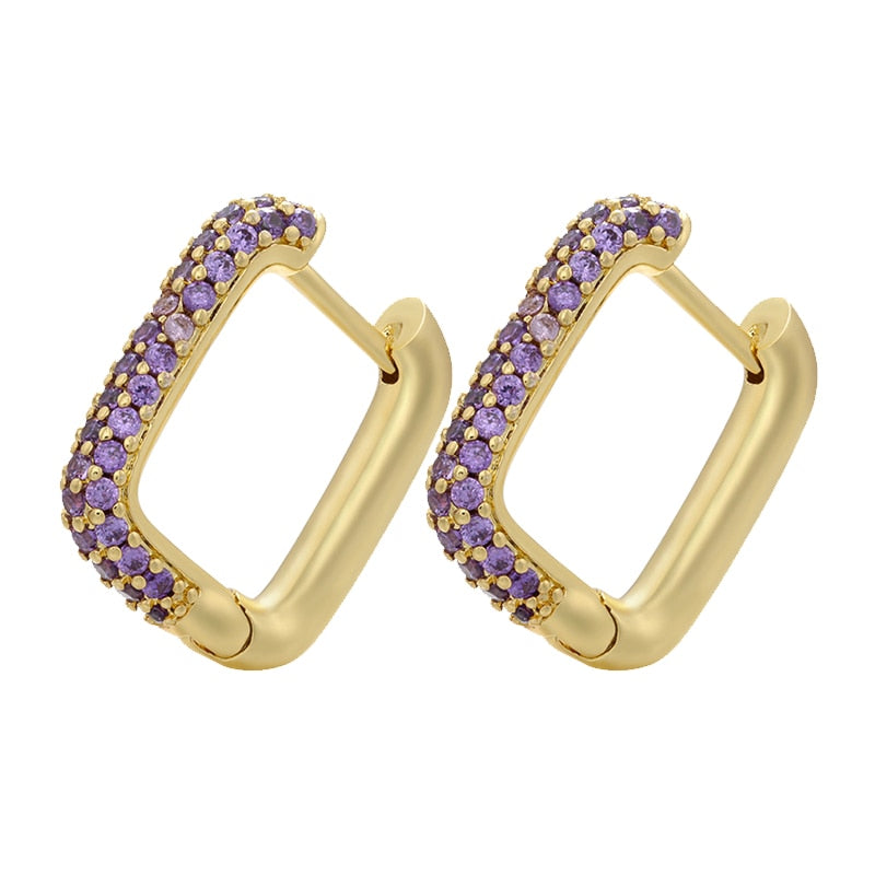 square shaped with round edges earrings